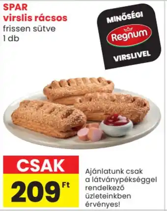 Spar Market SPAR virslis rácsos frissen sütve 1 db ajánlat