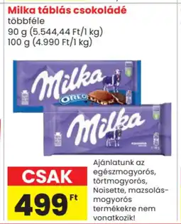 Spar Market Milka táblás csokoládé ajánlat