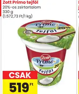 Spar Market Zott Primo tejföl ajánlat