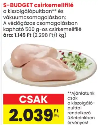 Spar Market S-BUDGET csirkemellfilé ajánlat