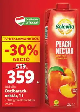 Lidl SOLEVITA Őszibarack-nektár ajánlat