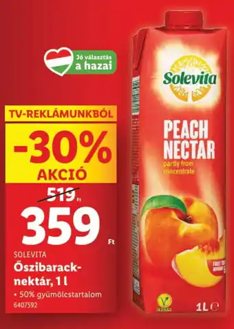 Lidl SOLEVITA Őszibarack-nektár ajánlat