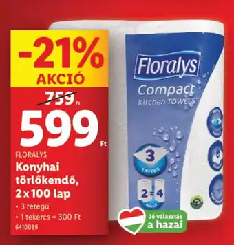 Lidl FLORALYS Konyhai törlőkendő ajánlat