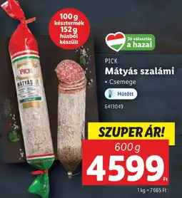 Lidl PICK Mátyás szalámi ajánlat