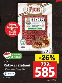 Lidl PICK Rákóczi szalámi ajánlat