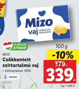 Lidl MIZO Csökkentett zsírtartalmú vaj ajánlat