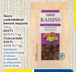 Tesco Tesco csokoládéval bevont mazsola ajánlat