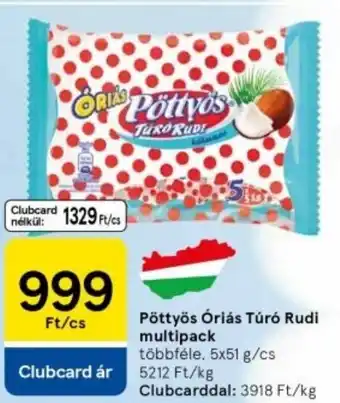 Tesco Pöttyös óriás túró rudi multipack ajánlat