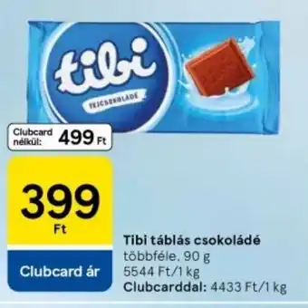 Tesco Tibi táblás csokoládé ajánlat