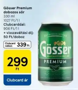 Tesco Gösser Premium dobozos sör ajánlat