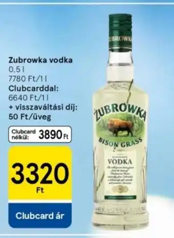 Tesco Zubrowka vodka ajánlat