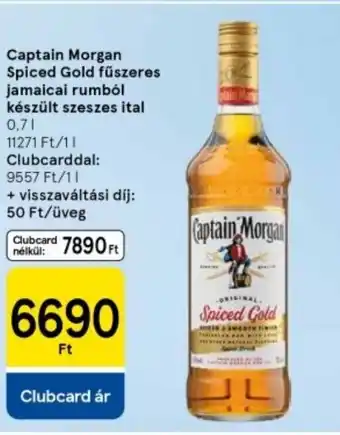 Tesco Captain Morgan Spiced Gold fűszeres jamaicai rumból készült szeszes ital ajánlat