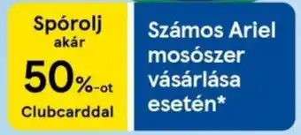 Tesco Számos Ariel mosószer vásárlása esetén ajánlat