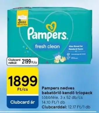 Tesco Pampers nedves babatörlő kendő triopack ajánlat