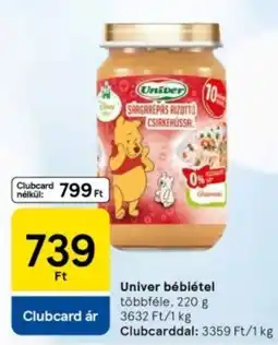 Tesco Univer bébiétel ajánlat