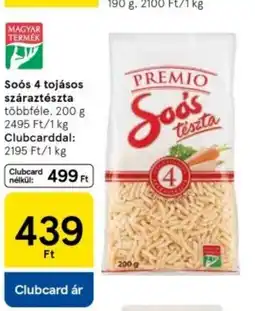 Tesco Soós 4 tojásos száraztészta ajánlat