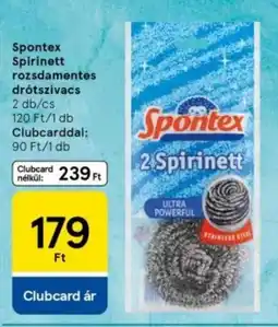 Tesco Spontex Spirinett rozsdamentes drótszivacs ajánlat