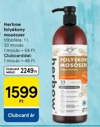 Tesco Herbow folyékony mosószer ajánlat