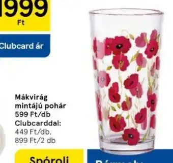 Tesco Mákvirág mintájú pohár ajánlat