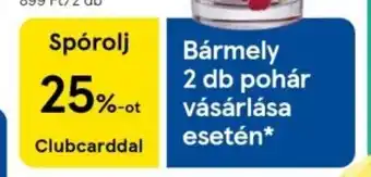 Tesco Bármely 2 db pohár vásárlása esetén ajánlat