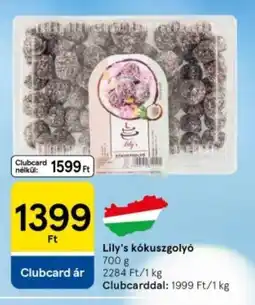 Tesco Lily's kókuszgolyó ajánlat