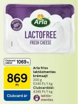 Tesco Arla friss laktózmentes krémsajt ajánlat