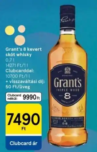 Tesco Grant's 8 kevert skót whisky ajánlat