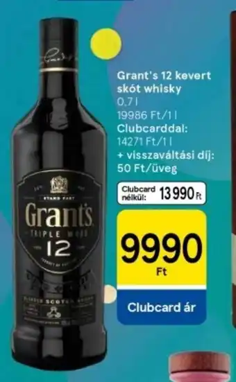 Tesco Grant's 12 kevert skót whisky ajánlat