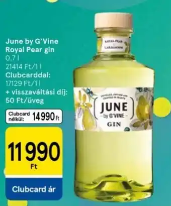 Tesco June by G'Vine Royal Pear gin ajánlat