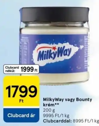 Tesco MilkyWay vagy Bounty krém ajánlat