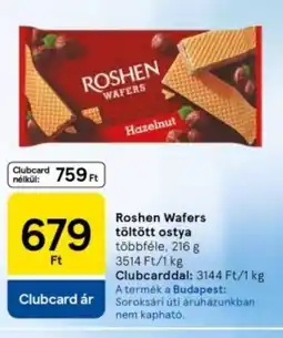 Tesco Roshen Wafers töltött ostya ajánlat