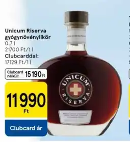 Tesco Unicum Riserva gyógynövénylikör ajánlat