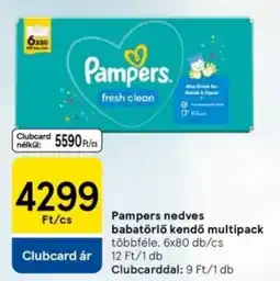 Tesco Pampers nedves babatörlő kendő multipack ajánlat