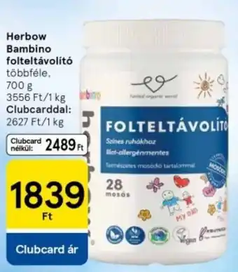 Tesco Herbow Bambino folteltávolító ajánlat