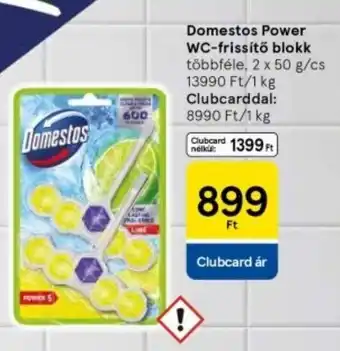 Tesco Domestos Power WC-frissítő blokk ajánlat