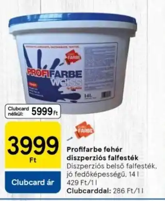 Tesco Profifarbe fehér diszperziós falfesték ajánlat