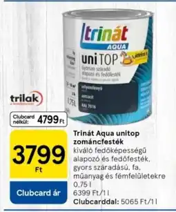 Tesco Trinát Aqua unitop zománcfesték ajánlat