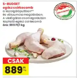 Spar S-budget egész csirkecomb ajánlat