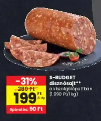 Spar S-BUDGET disznósajt ajánlat