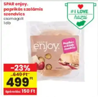 Spar SPAR enjoy. paprikás szalámis szendvics ajánlat