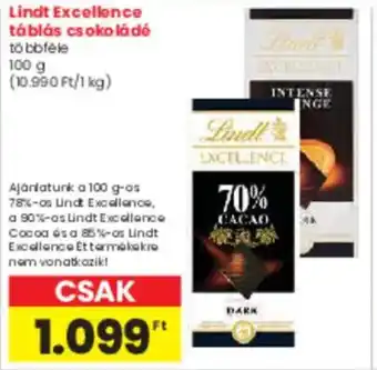 Spar Lindt Excellence táblás csokoládé ajánlat