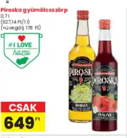 Spar Piroska gyümölcsszörp ajánlat