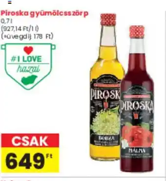 Spar Piroska gyümölcsszörp ajánlat