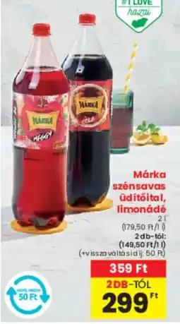 Spar Márka szénsavas üdítőital, limonádé ajánlat