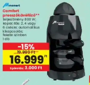 Spar Mmomert Comfort presszókávéfőző ajánlat