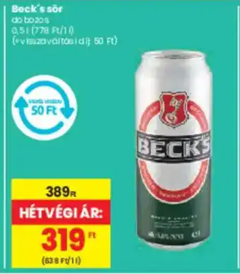 Spar Beck's sör ajánlat