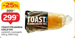 Auchan Toast! félbarna szeletek ajánlat