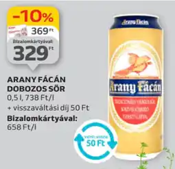 Auchan Arany fácán dobozos sör ajánlat