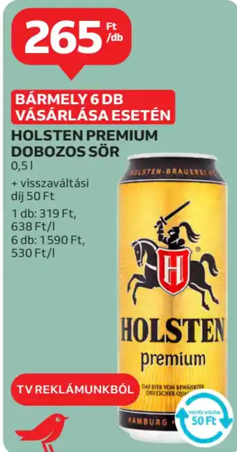 Auchan Holsten premium dobozos sör ajánlat