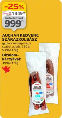 Auchan Auchan kedvenc szárazkolbász ajánlat